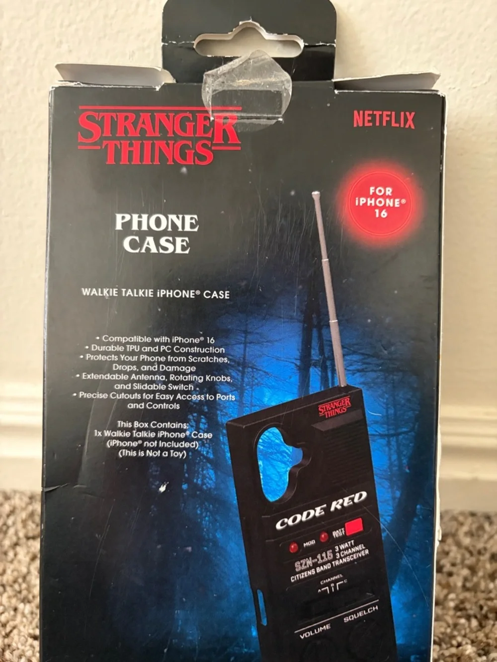 Stranger Things Code Red Black Phone Case - Netflix